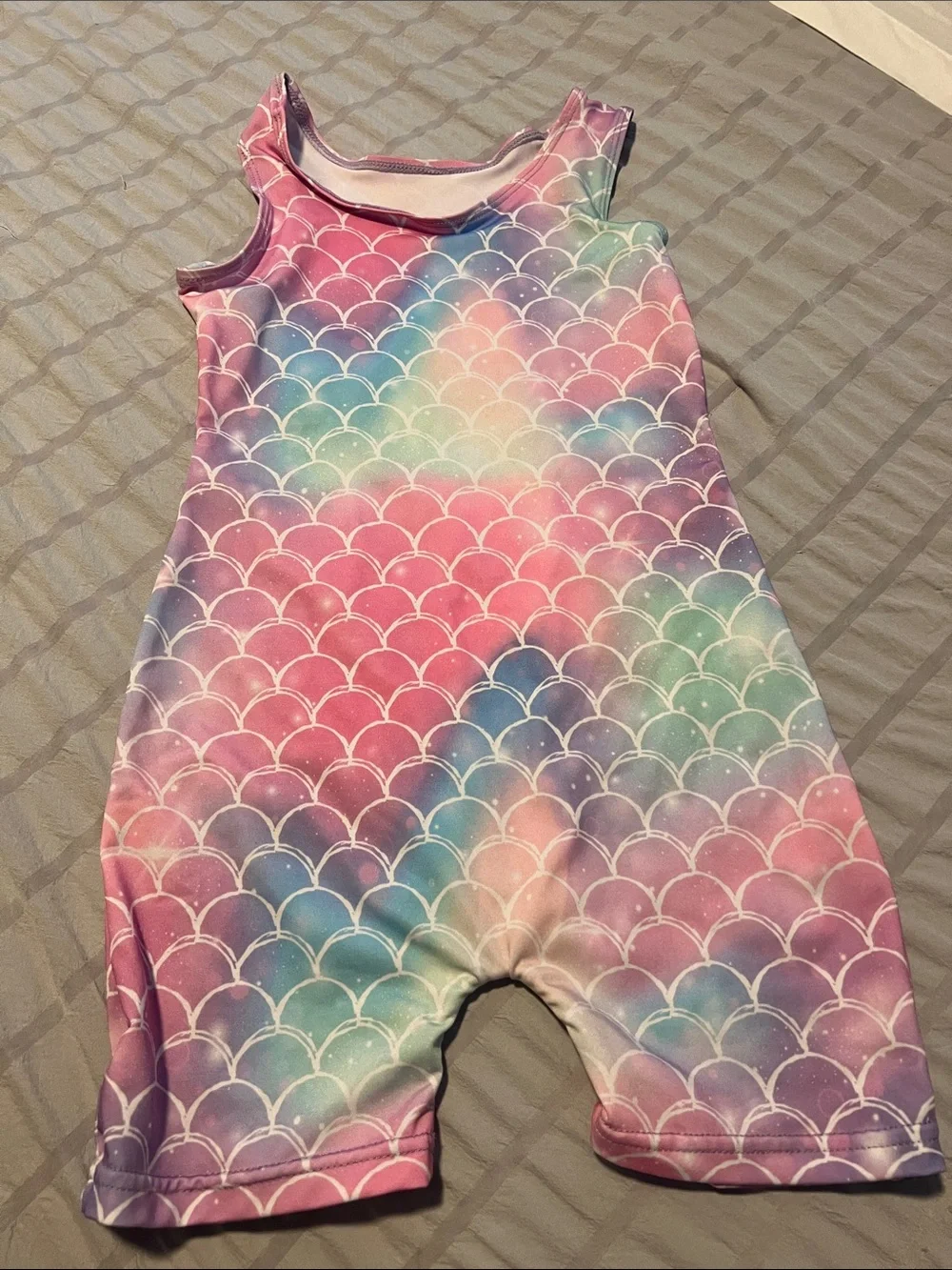 Kids Rainbow Mermaid Scale swim suit  - Pink, Purple, Teal